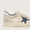 Γυναικείο Ball Star LTD από γκρι σουέτ με μπλε αστέρι και κρεμ χρώματος πλεκτά ένθετα