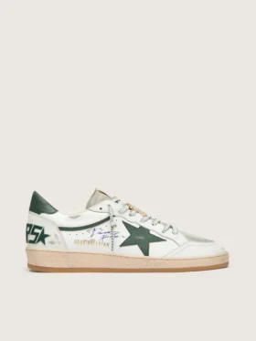 Ανδρικά Ball Star LTD από λευκό δέρμα με πράσινο αστέρι και Δέρματα