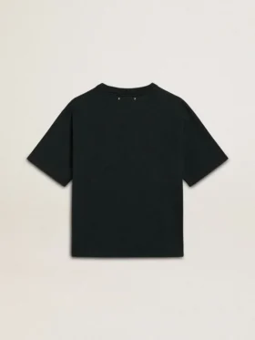 Γυναικείο μαύρο T-shirt με κρύσταλλα