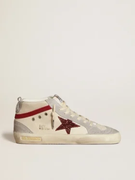 Γυναικείο Mid Star από δέρμα με αστραφτερό αστέρι και κόκκινη λεπτομέρεια από νουμπούκ