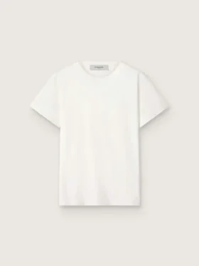 Γυναικείο T-shirt λευκού χρώματος με φθαρμένη εμφάνιση και στενή εφαρμογή