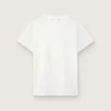 Γυναικείο T-shirt λευκού χρώματος με φθαρμένη εμφάνιση και στενή εφαρμογή