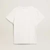 Γυναικείο T-shirt λευκού χρώματος με φθαρμένη εμφάνιση και στενή εφαρμογή