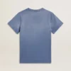 Γυναικείο ξεθωριασμένο ανοιχτό μπλε T-shirt με τύπωμα στο στήθος