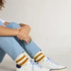 Junior Super-Star σε λευκό δέρμα με μπλε σουέτ λωρίδα στη φτέρνα