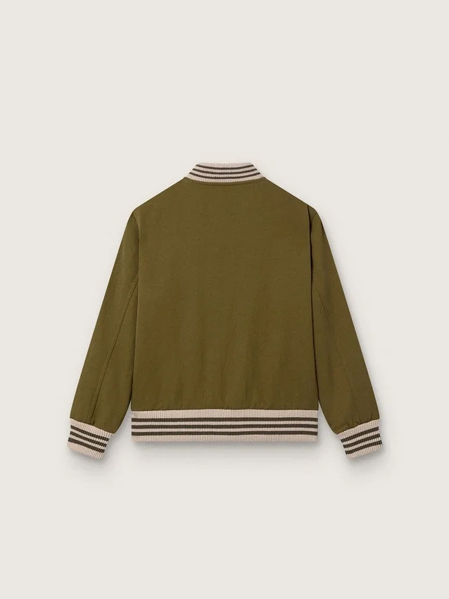 Μπουφάν bomber Journey unisex από νάιλον twill σε στρατιωτικό πράσινο με κεντημένο έμβλημα