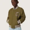 Μπουφάν bomber Journey unisex από νάιλον twill σε στρατιωτικό πράσινο με κεντημένο έμβλημα