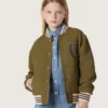 Μπουφάν bomber Journey unisex από νάιλον twill σε στρατιωτικό πράσινο με κεντημένο έμβλημα