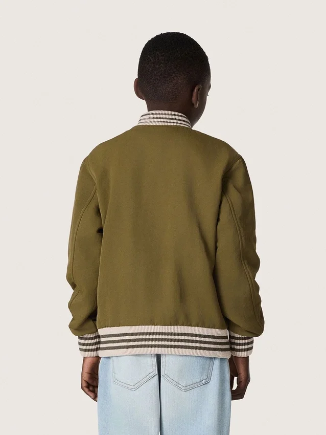 Μπουφάν bomber Journey unisex από νάιλον twill σε στρατιωτικό πράσινο με κεντημένο έμβλημα