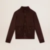 Μπουφάν τύπου flight jacket της Golden Collection από σκούρο καφέ σουέτ