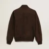 Μπουφάν τύπου flight jacket της Golden Collection από σκούρο καφέ σουέτ