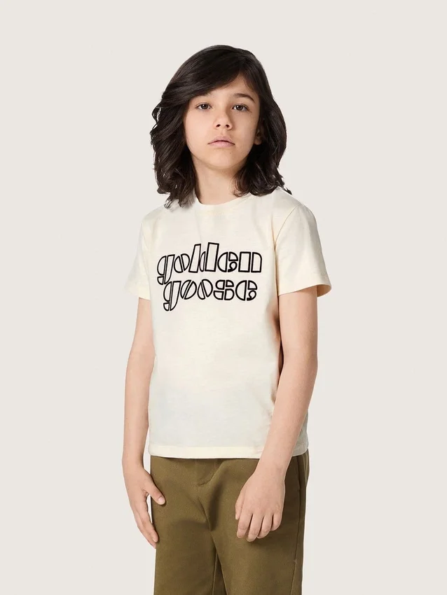Παιδικό T-shirt Journey από λευκό βαμβακερό τζέρσεϊ με λογότυπο