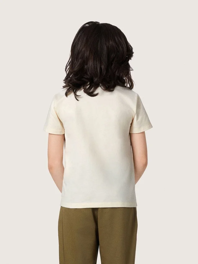 Παιδικό T-shirt Journey από λευκό βαμβακερό τζέρσεϊ με λογότυπο