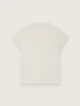 Παιδικό T-shirt «Journey» για κορίτσια από λευκό βαμβακερό τζέρσεϊ με ασημένια καρφιά
