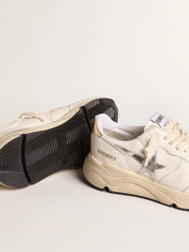 Running Sole από δέρμα νάπα με ασημένιο αστέρι και χρυσή δερμάτινη ετικέτα στη φτέρνα