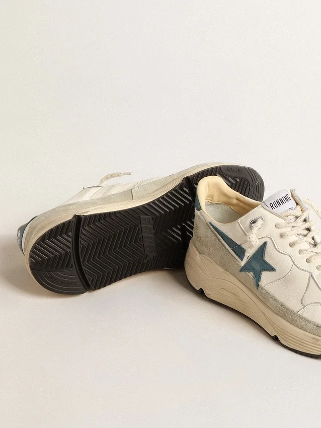 Running Sole από νάπα με μπλε δερμάτινο αστέρι και ένθετο από σουέτ