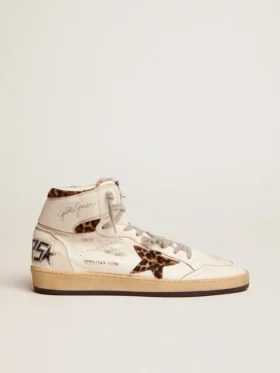 Sneakers Sky-Star με χαρακτηριστική υπογραφή στον αστράγαλο και ένθετα από δέρμα πόνυ με λεοπάρ μοτίβο