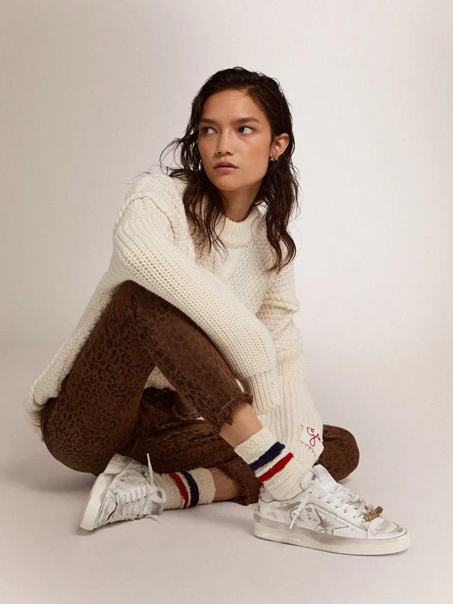 Sneakers Stardan από λευκό δέρμα με φθαρμένη εμφάνιση