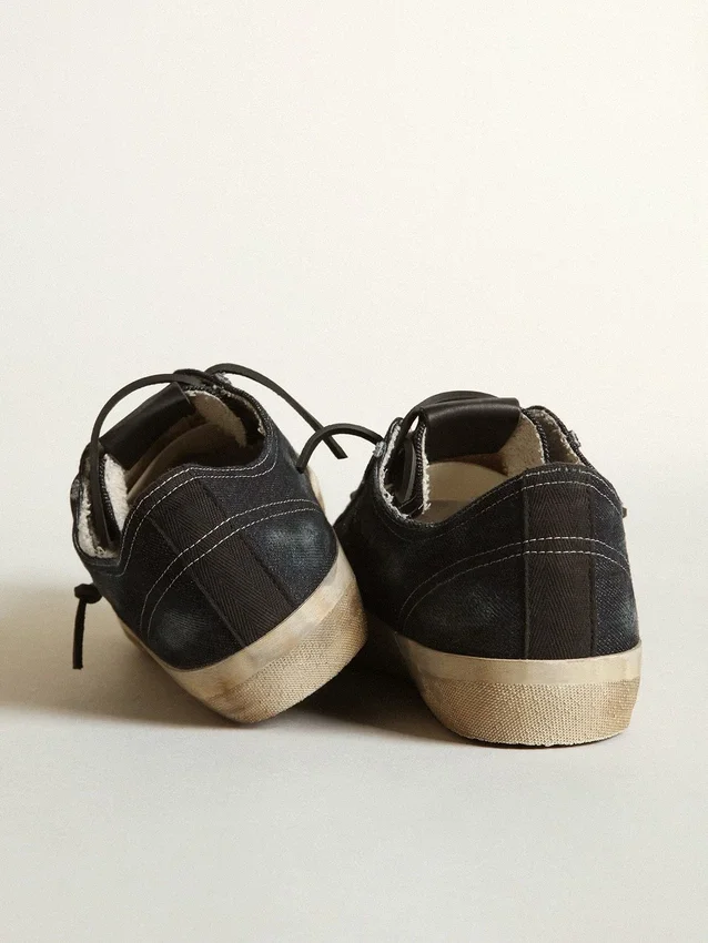 Sneakers V-Star από τζιν σε χρώμα μεσάνυχτου μπλε με μαύρο δερμάτινο αστέρι και μύτη
