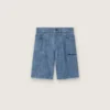 Σορτς Journey unisex από ανοιχτό μπλε βαμβακερό chambray με κεντημένο λογότυπο