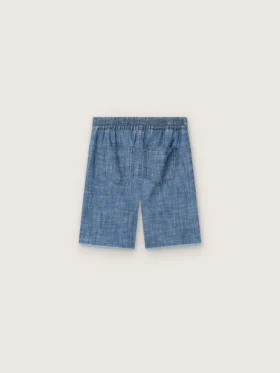 Σορτς Journey unisex από ανοιχτό μπλε βαμβακερό chambray με κεντημένο λογότυπο