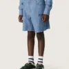 Σορτς Journey unisex από ανοιχτό μπλε βαμβακερό chambray με κεντημένο λογότυπο