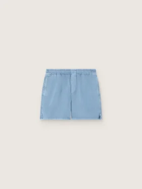 Σορτς unisex από ανοιχτό μπλε βαμβακερό twill