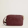 Star Bag από δέρμα σε χρώμα κόκκινου κρασιού με αστέρι σε τόνο-πάνω-τόνο