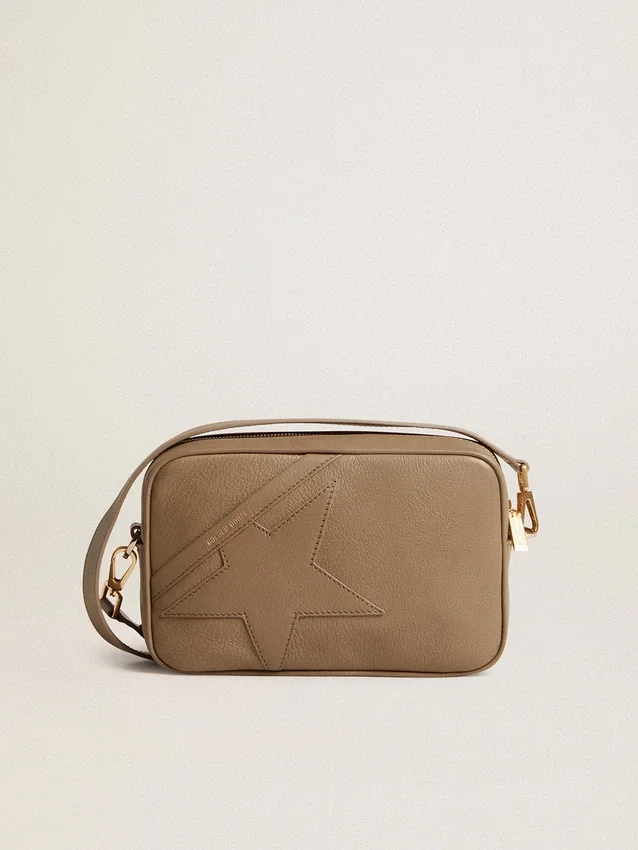 Star Bag από δέρμα σε χρώμα σαλέ με αστέρι σε τόνο-πάνω-τόνο