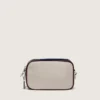 Star Bag από δέρμα σε χρώμα βουτύρου-λευκό με μαύρο αστέρι και λεπτομέρειες σε μπορντό και σκούρο μπλε