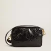 Star Bag από γυαλιστερό μαύρο δέρμα με αστέρι σε τόνους του ίδιου χρώματος