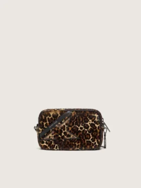 Star Bag Mini από δέρμα πόνυ με animal print και αστέρι tone-on-tone