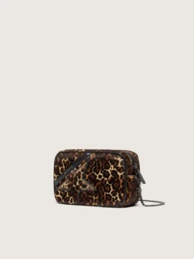 Star Bag Mini από δέρμα πόνυ με animal print και αστέρι tone-on-tone