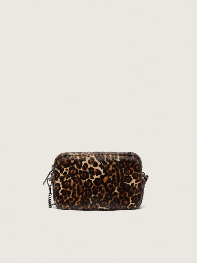 Star Bag Mini από δέρμα πόνυ με animal print και αστέρι tone-on-tone