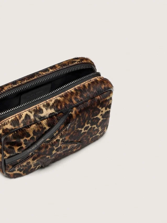Star Bag Mini από δέρμα πόνυ με animal print και αστέρι tone-on-tone