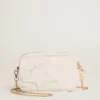 Star Bag «Mini» από δέρμα σε χρώμα βουτύρου-λευκό με αστέρι σε τόνο-πάνω-τόνο
