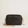 Star Bag Mini από μαύρο δέρμα με αστέρι σε τόνους του ίδιου χρώματος