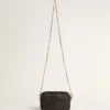 Star Bag Mini από μαύρο δέρμα με αστέρι σε τόνους του ίδιου χρώματος