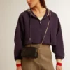 Star Bag Mini από μαύρο δέρμα με αστέρι σε τόνους του ίδιου χρώματος