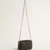 Star Bag Mini από μαύρο δέρμα με αστέρι σε τόνους του ίδιου χρώματος