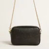 Star Bag Mini από μαύρο δέρμα με αστέρι σε τόνους του ίδιου χρώματος
