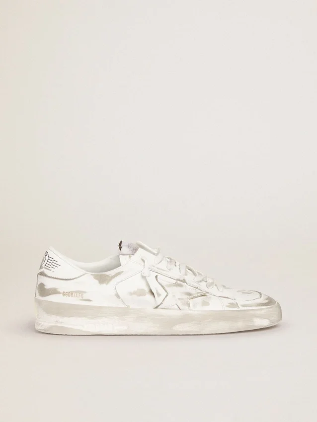 Sneakers Stardan από λευκό δέρμα με φθαρμένη εμφάνιση