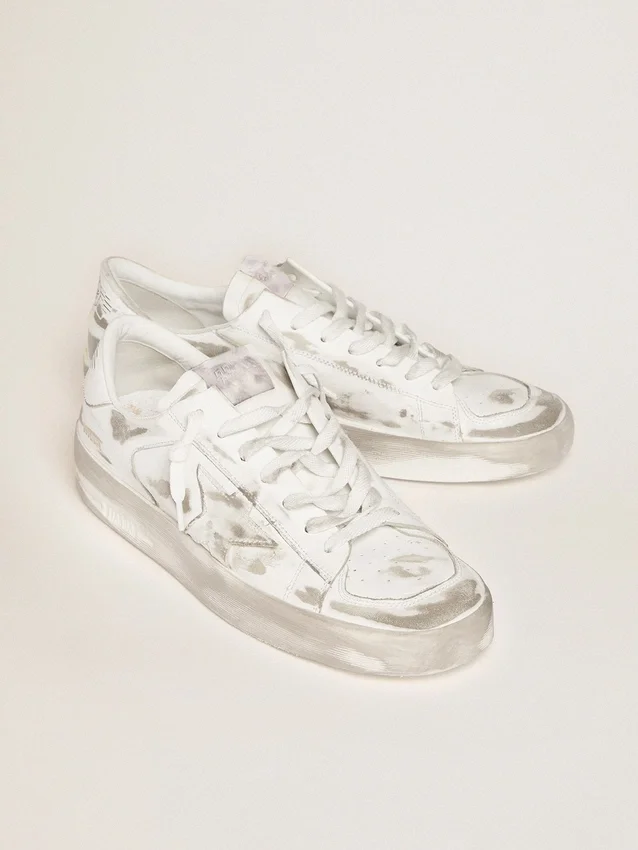 Sneakers Stardan από λευκό δέρμα με φθαρμένη εμφάνιση