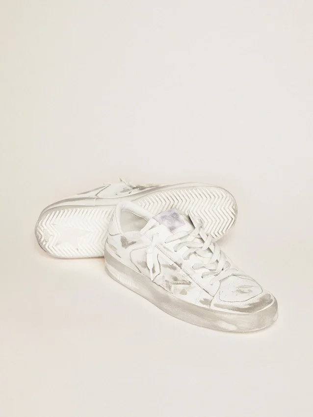 Sneakers Stardan από λευκό δέρμα με φθαρμένη εμφάνιση