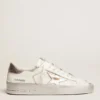 Stardan Sneakers με ασημί μεταλλικό δερμάτινο αστέρι και λουράκι στη φτέρνα