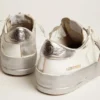 Stardan Sneakers με ασημί μεταλλικό δερμάτινο αστέρι και λουράκι στη φτέρνα