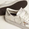 Stardan Sneakers με ασημί μεταλλικό δερμάτινο αστέρι και λουράκι στη φτέρνα