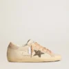 Super-Star LTD από δέρμα με μπεζ αστέρι από σουέτ με καρφιά Swarovski