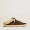 Super-Star Sabot με γκλίτερ, καφέ αστέρι και επένδυση από shearling