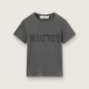 Τ-shirt με φθαρμένη εμφάνιση και στενή γραμμή σε ανθρακί χρώμα
